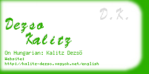 dezso kalitz business card